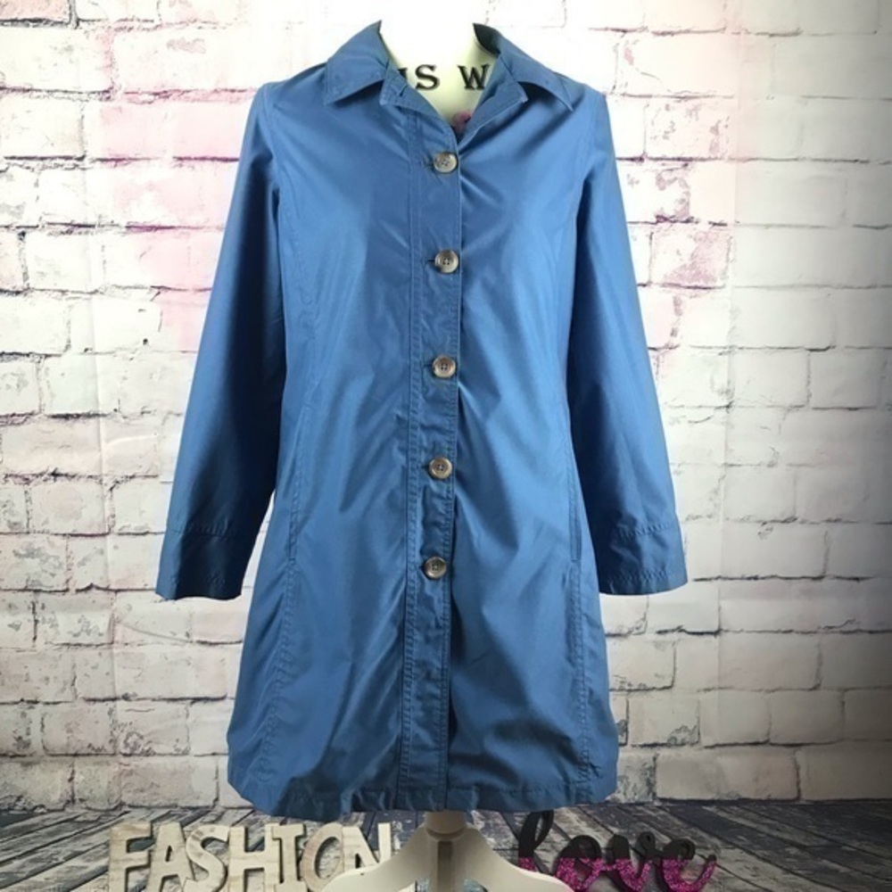 LANDS’ END Blue Light Weight Trench Coat